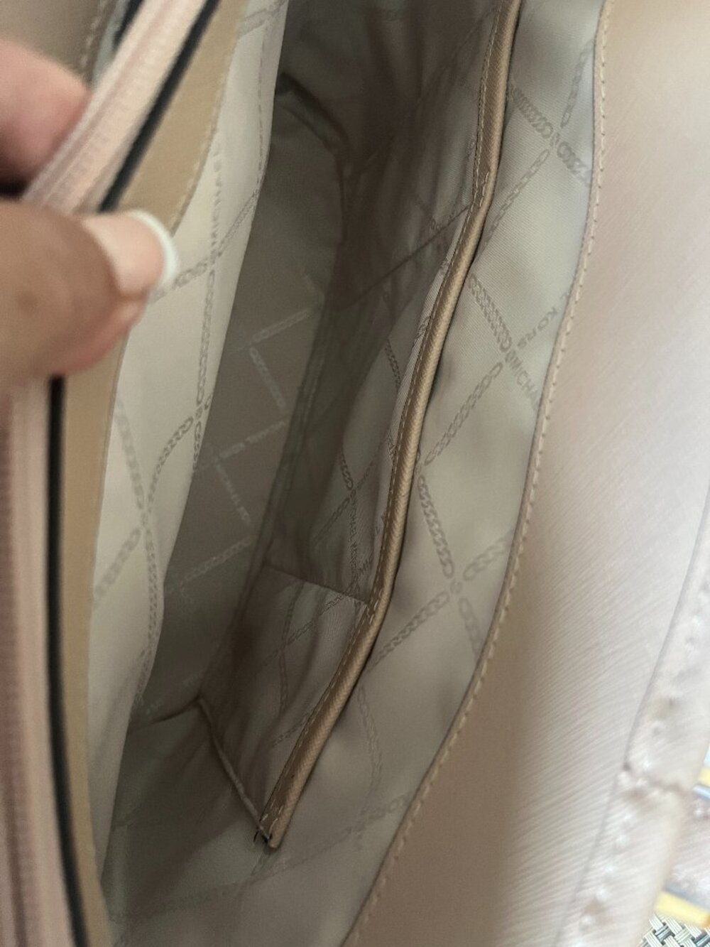 Michael Kors Blush Saffiano Leather Tote with Front Pocket - Picture 10 of 11